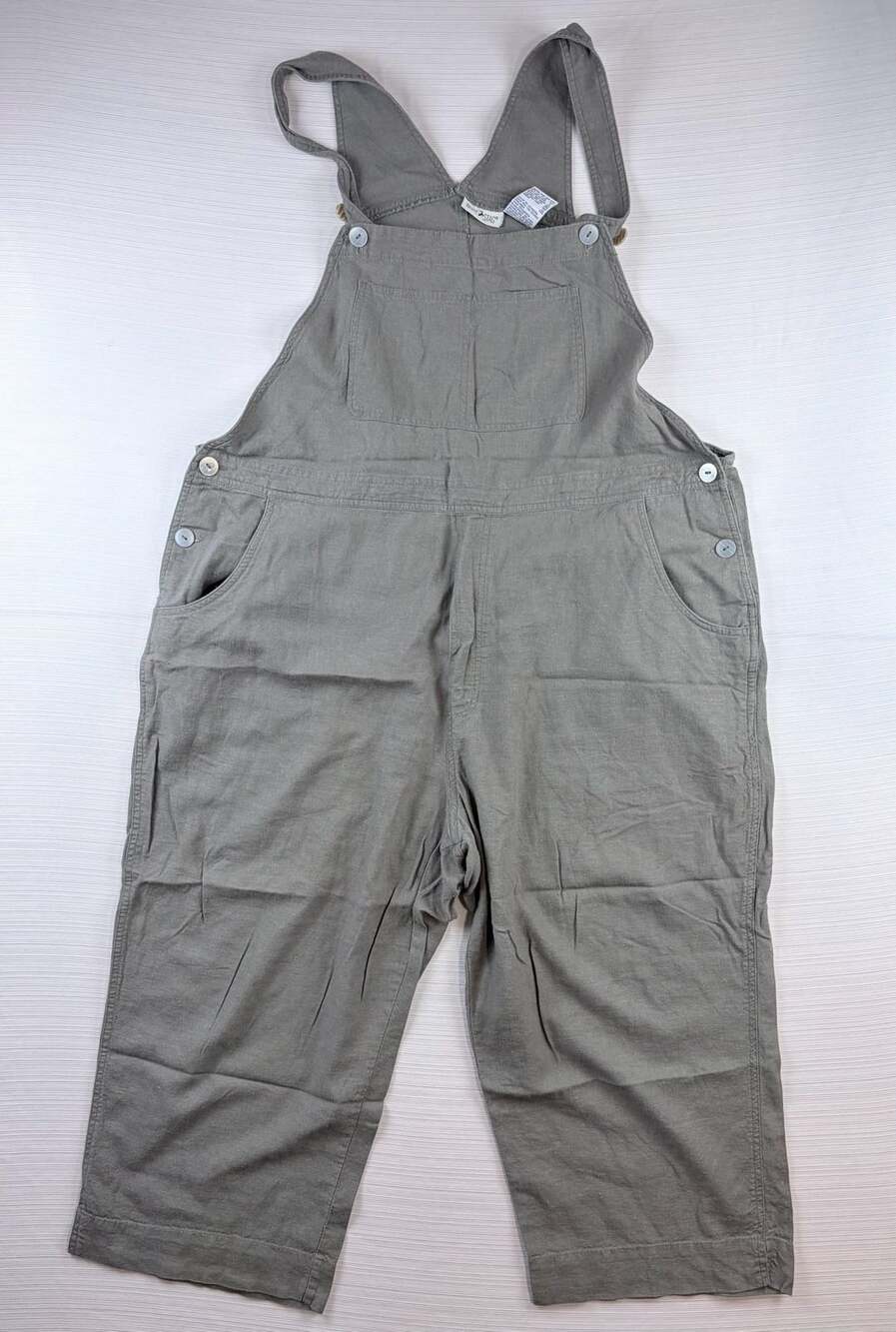 White Stag Linen Overalls Size Extra Large Seacrest Green Rayon